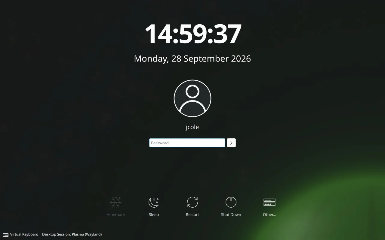 The melon login screen